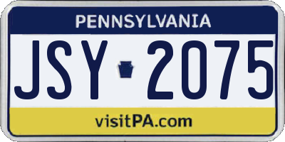PA license plate JSY2075