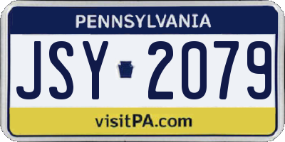 PA license plate JSY2079