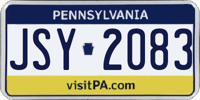 PA license plate JSY2083
