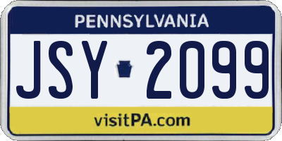 PA license plate JSY2099