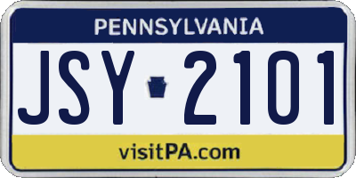 PA license plate JSY2101