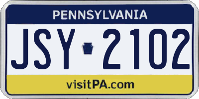 PA license plate JSY2102