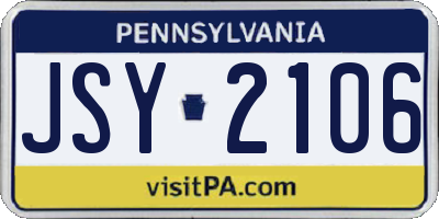 PA license plate JSY2106