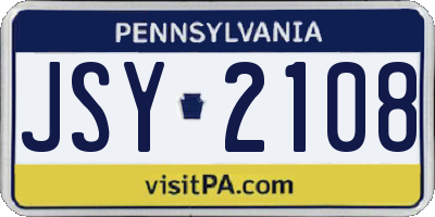 PA license plate JSY2108