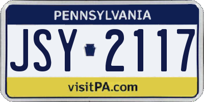 PA license plate JSY2117