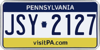 PA license plate JSY2127