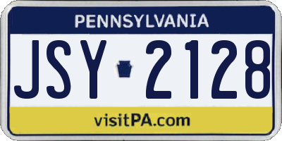 PA license plate JSY2128