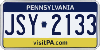 PA license plate JSY2133