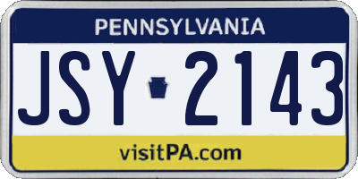 PA license plate JSY2143