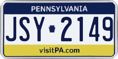 PA license plate JSY2149