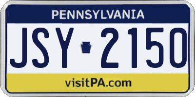 PA license plate JSY2150