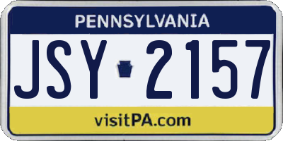 PA license plate JSY2157