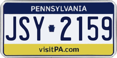 PA license plate JSY2159