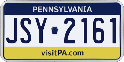 PA license plate JSY2161