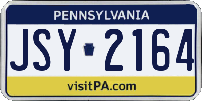 PA license plate JSY2164