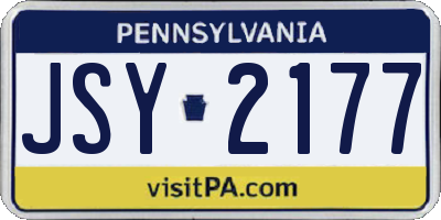 PA license plate JSY2177
