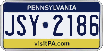 PA license plate JSY2186