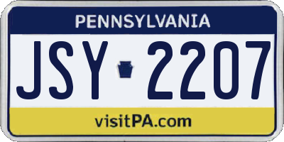 PA license plate JSY2207