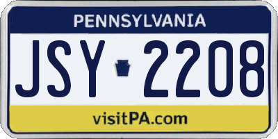 PA license plate JSY2208