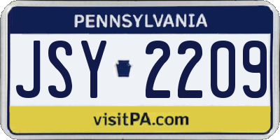 PA license plate JSY2209
