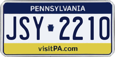 PA license plate JSY2210