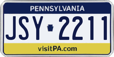 PA license plate JSY2211