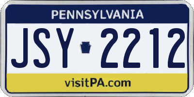 PA license plate JSY2212