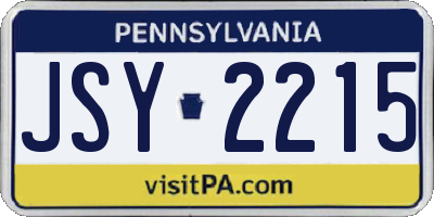 PA license plate JSY2215