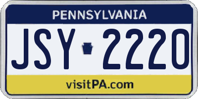 PA license plate JSY2220