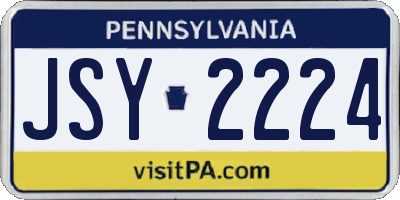 PA license plate JSY2224