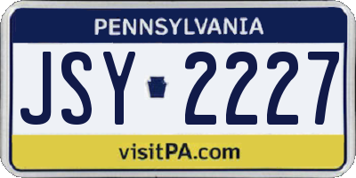 PA license plate JSY2227