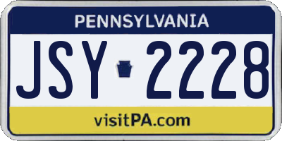 PA license plate JSY2228