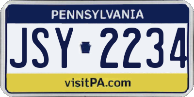 PA license plate JSY2234