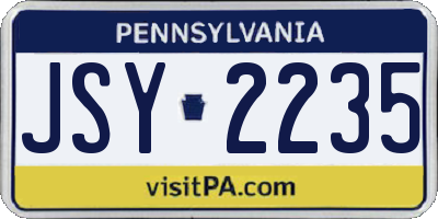 PA license plate JSY2235