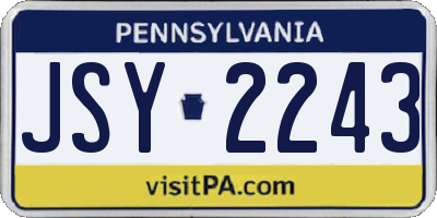 PA license plate JSY2243