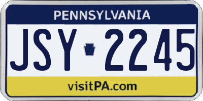 PA license plate JSY2245