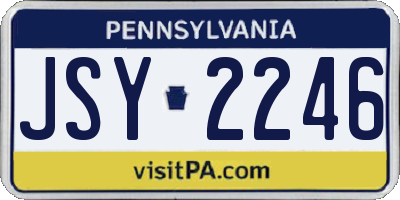 PA license plate JSY2246