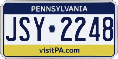 PA license plate JSY2248