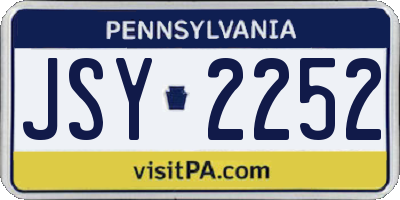 PA license plate JSY2252