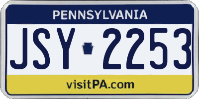 PA license plate JSY2253