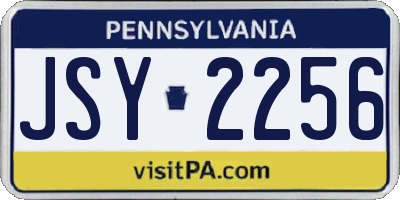 PA license plate JSY2256