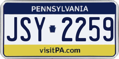 PA license plate JSY2259
