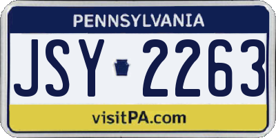 PA license plate JSY2263