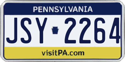 PA license plate JSY2264