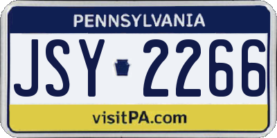 PA license plate JSY2266