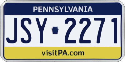 PA license plate JSY2271