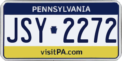 PA license plate JSY2272