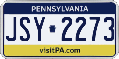 PA license plate JSY2273