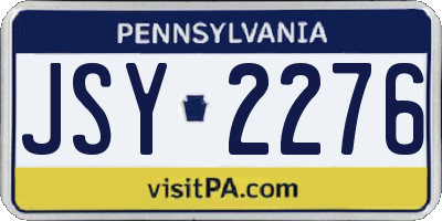 PA license plate JSY2276