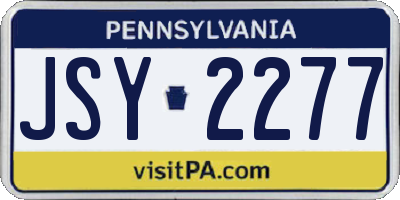 PA license plate JSY2277
